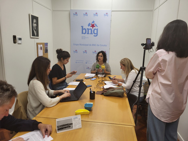 Rueda de prensa de la edil del BNG en A Coruña Avia Veira sobre el convenio de As Xubias