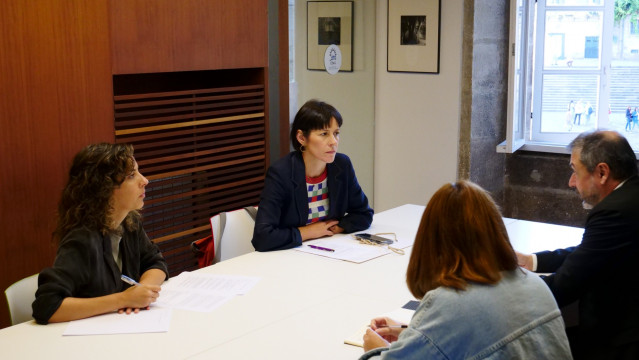 La portavoz nacional del BNG, Ana Pontón, en una reunión en el COAG