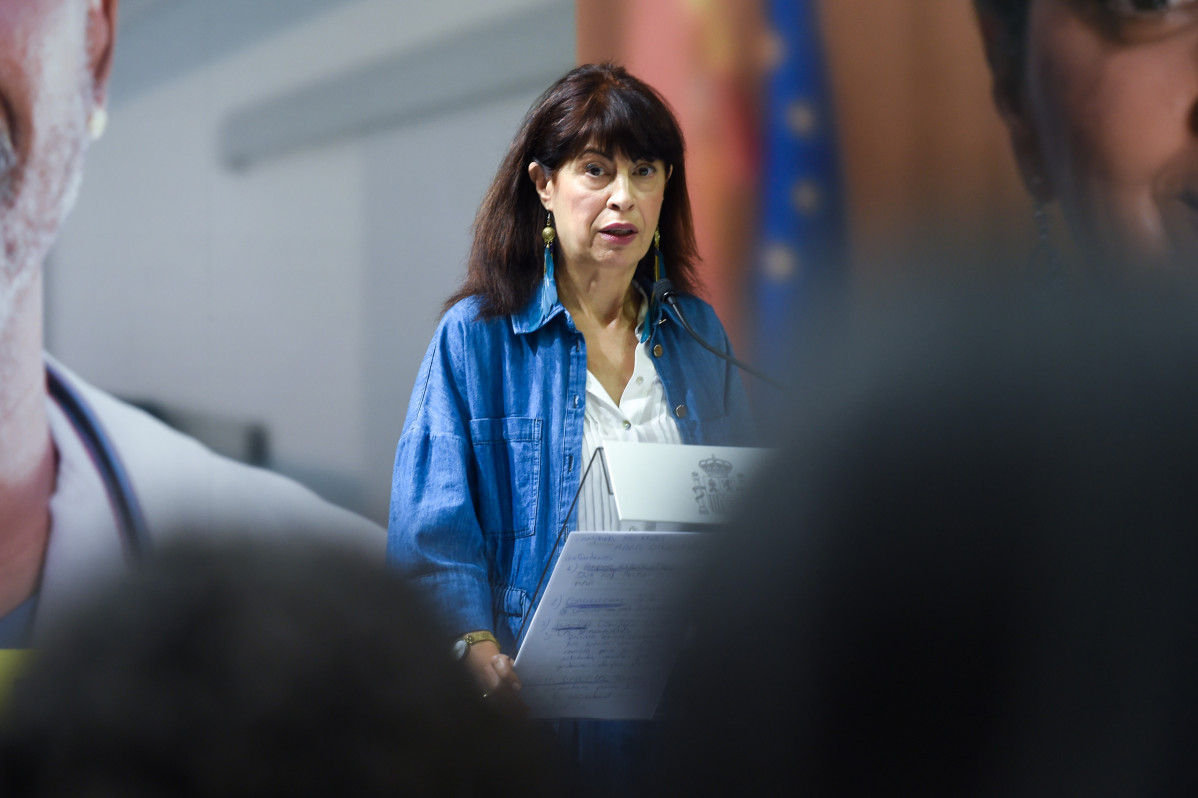 La ministra de Igualdad, Ana Redondo, presenta, en rueda de prensa, la campaña institucional de sensibilización contra el racismo, en la sede del Ministerio, a 16 de septiembre de 2024, en Madrid (E