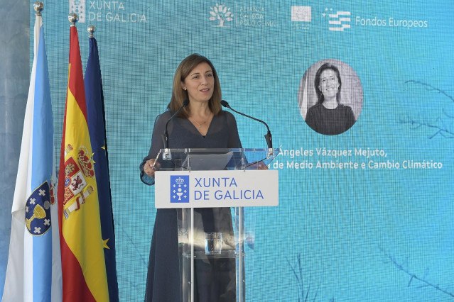 La conselleira de Medio Ambiente e Cambio Climático, Ángeles Vázquez, en la inauguración del I Foro técnico de la Alianza gallega por el clima: Casos de éxito de las empresas ante los nuevos retos climáticos