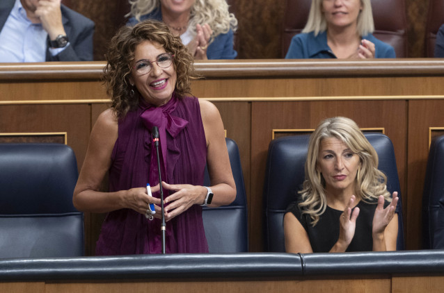 La vicepresidenta primera y ministra de Hacienda, María Jesús Montero, en el Congreso de los Diputados, a 11 de septiembre de 2024, en Madrid (España).