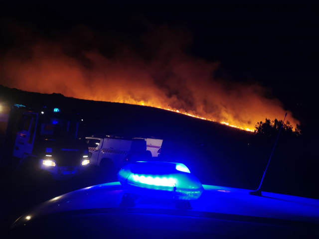 Incendio declarado en la medianoche del 19 de septiembre de 2024, en Palas de Rei (Lugo)