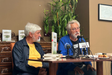 Manuel Rivas y Fran Alonso durante el encuentro