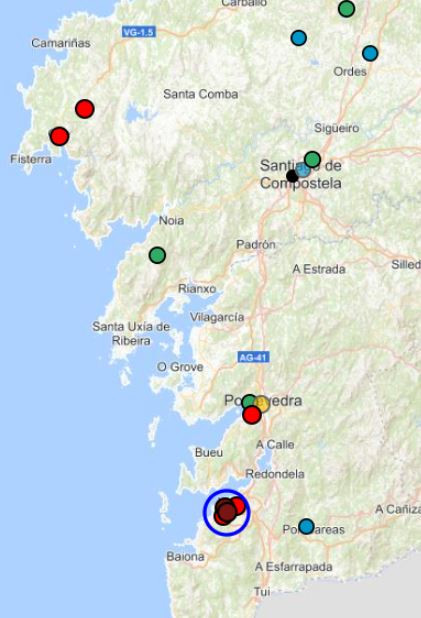 Zonas de Galicia con calidad del aire mala o muy mala en la tarde del jueves segu00fan el ICA del Ministerio para la Transiciu00f3n Ecolu00f3gica