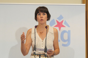 La portavoz nacional del BNG, Ana Pontón, en rueda de prensa