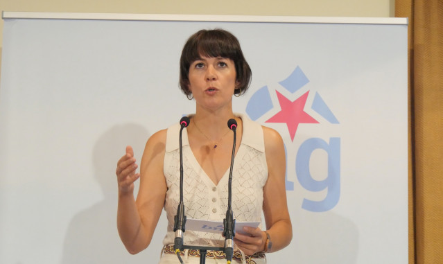 La portavoz nacional del BNG, Ana Pontón, en rueda de prensa