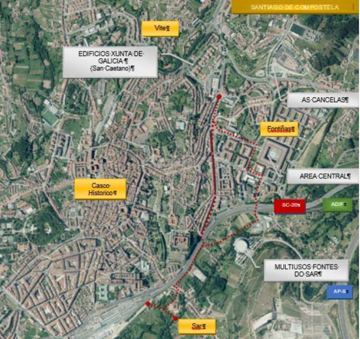 Parte norte de la senda entre la Estaciu00f3n Intermodal y San Caetano