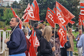 Imagen de los manifestantes este martes en Vigo.