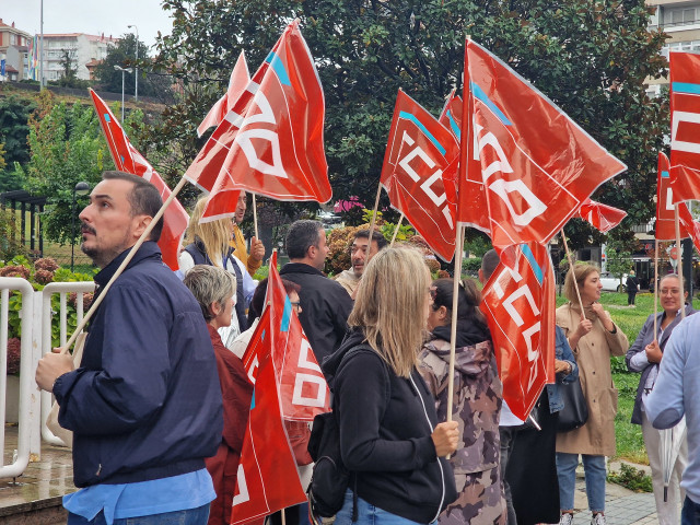 Imagen de los manifestantes este martes en Vigo.