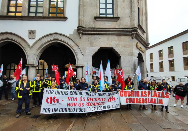 Protesta de trabajadore de Correos