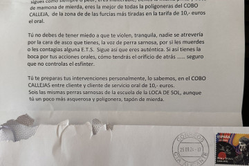 Carta enviada a Ana Vázquez Blanco según su cuenta de Twitter