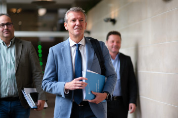 El presidente de la Xunta, Alfonso Rueda, antes de participar en el Consello de la Xunta.