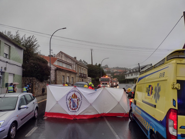 Accidente con un hombre herido en Ribeira (A Coruña)