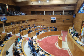 Archivo - El presidente de la Xunta, Alfonso Rueda, interviene durante la sesión de control del Parlamento de Galicia