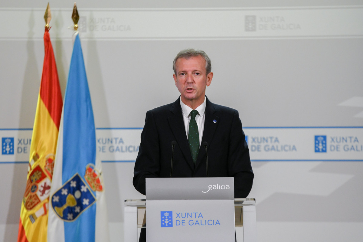 El presidente de la Xunta, Alfonso Rueda, en rueda prensa tras la reunión del Consello