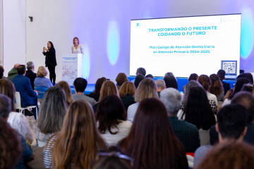 La secretaria xeral técnica de la Consellería de Sanidade, Natalia Lobato Mosquera, en la jornada 'Transformando el presente, cuidando el futuro'