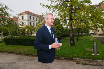 El presidente de la Xunta, Alfonso Rueda, en el complejo administrativo de San Caetano