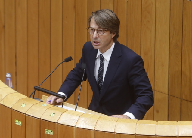 Archivo - El conselleiro de Facenda, Miguel Corgos, en el debate sobre el plan estratégico de la Xunta en el Parlamento