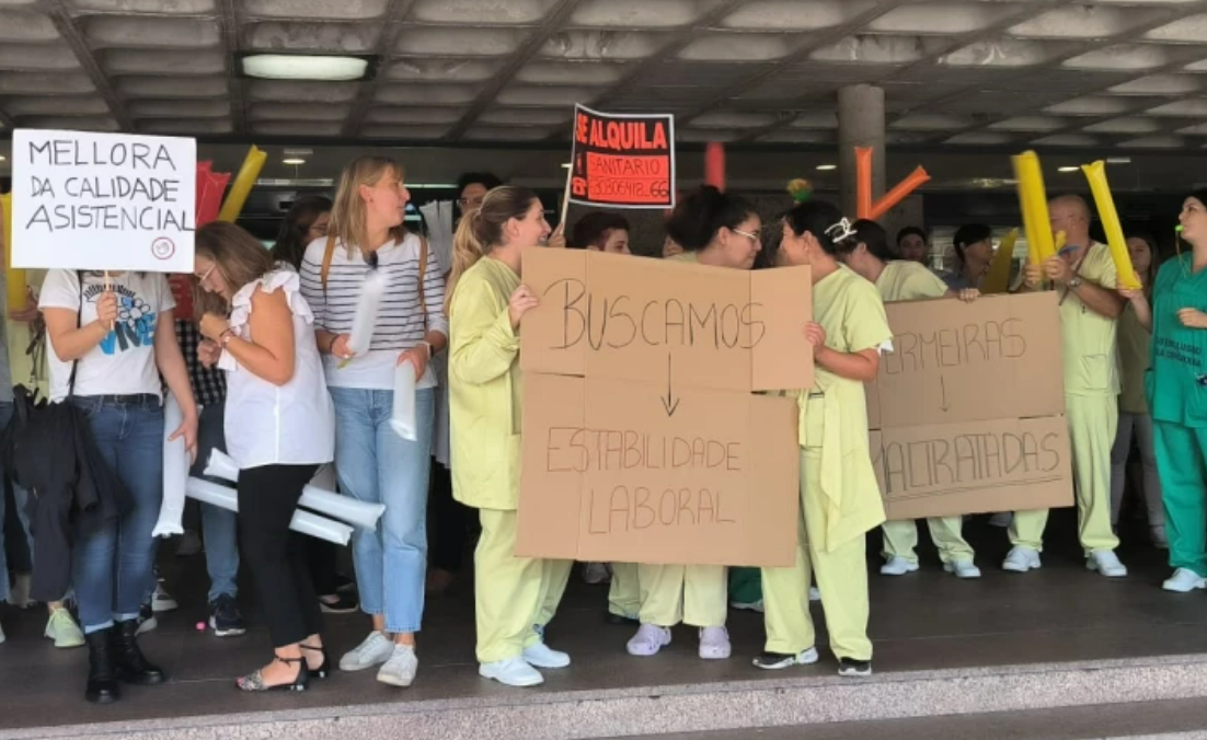 Una pasada protesta de enfermeras demandando estabilidad laboral en el SERGAS