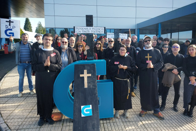 Concentración en San Marcos con motivo de la 11ª jornada de huelga en la CRTVG