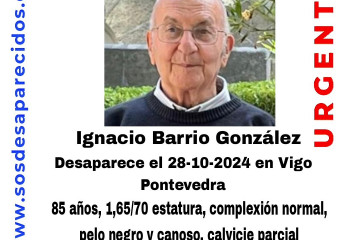 Alerta de desaparición del sacerdote Ignacio Barrio González en Vigo.