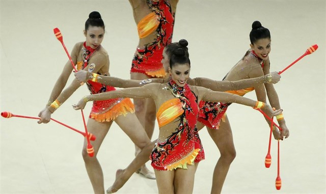 El equipo español de rítmica, clasificado con la mejor nota para la final