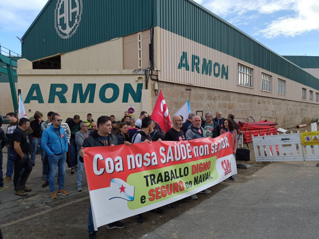 Concentración de trabajadores del naval.