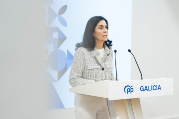 La secretaria general del PPdeG, Paula Prado, en rueda de prensa.