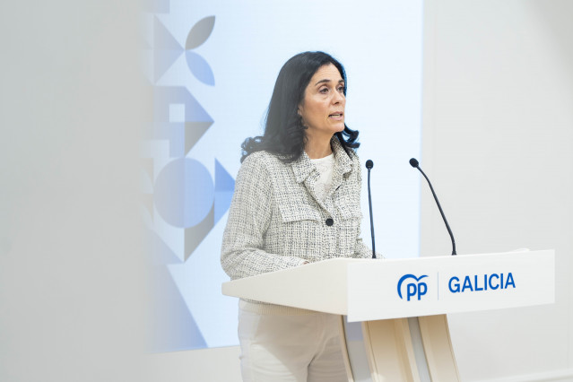 La secretaria general del PPdeG, Paula Prado, en rueda de prensa.