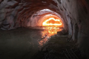 Excavación del túnel de Rante, en la variante exterior de Ourense