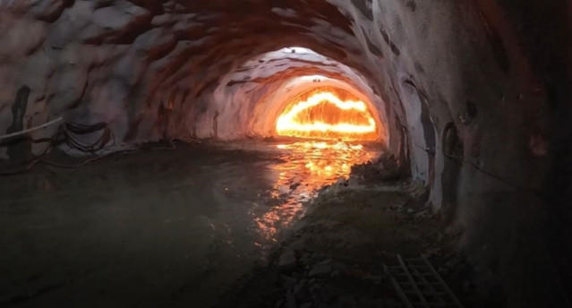 Excavación del túnel de Rante, en la variante exterior de Ourense