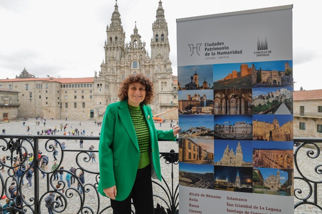 La alcaldesa de Santiago y presidenta del Grupo de Ciudades Patrimonio, Goretti Sanmartín.