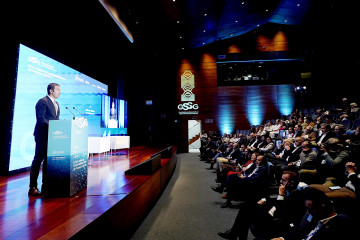 Intervención del conselleiro do Mar, Alfonso Villares, en el II Foro Galicia de Sostenibilidad Global de Productos del Mar, en Vigo.