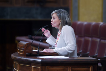 La diputada de Sumar Verónica Martínez Barbero durante un pleno en el Congreso de los Diputados, a 29 de octubre de 2024, en Madrid (España). El Congreso debate y vota hoy la toma en consideración