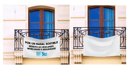 Vecinos, ecologistas y entidades sociales de Vigo anuncian una campaña de protesta por los excesos de la Navidad, con la colocación de sábanas blancas en los balcones.