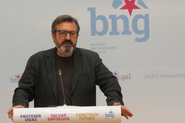 Archivo - El viceportavoz parlamentario del BNG Luís Bará en rueda de prensa