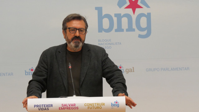 Archivo - El viceportavoz parlamentario del BNG Luís Bará en rueda de prensa