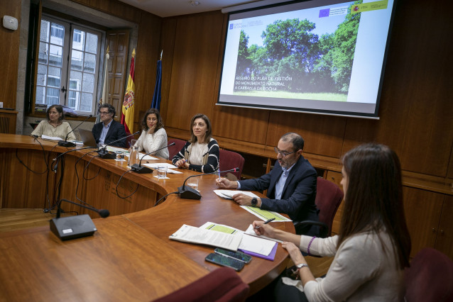 La conselleira de Medio Ambiente e Cambio Climático, Ángeles Vázquez, preside la reunión del Consello Galego de Medio Ambiente e Desenvolvemento Sostible (Cogamads), a 15 de noviembre de 2024