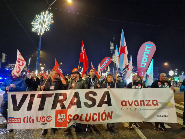 Archivo - Trabajadores de Vitrasa en una manifestación.