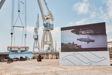 Archivo - Colocada en la grada de Navantia Ferrol la quilla de la primera de las fragatas de la serie F-110.