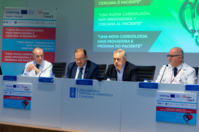 El conselleiro de Sanidade, Antonio Gómez Caamaño, en la presentación del 'Proxecto New Heart: Unha nova cardioloxía máis innovadora e cercana ao paciente'.