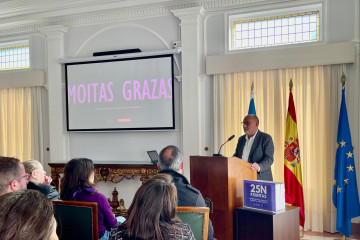 El subdelegado del Gobierno en Pontevedra, Abel Losada, en el acto institucional por el 25N.