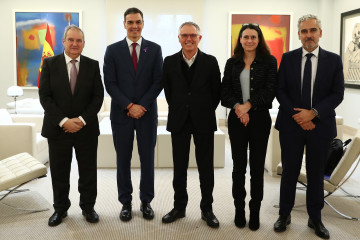 Pedro Sánchez y Tavares antes de la reunión en Moncloa