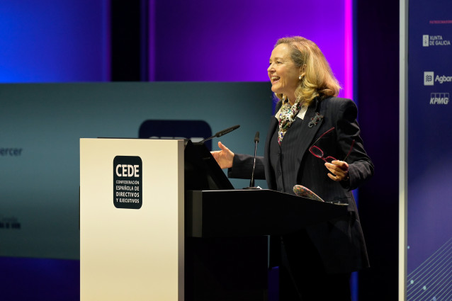 Archivo - A Coruña.-XXIII Congreso de Directivos CEDEEl liderazgo en Europa en la nueva economía verde y digitalNadia Calviño (), presidenta del Banco Europeo de Inversiones