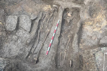 Restos encontrados en la fosa de San Miguel de Cabreira