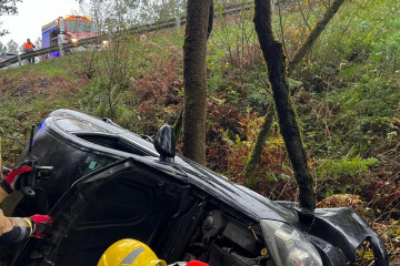 Accidente de tráfico en Ames (A Coruña).