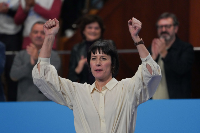 La portavoz nacional del BNG, Ana Pontón, tras ser reelegida como portavoz nacional de la formación en la XVIII Asemblea Nacional de la formación