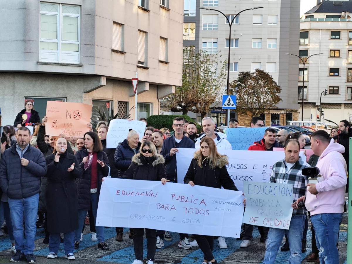 Protesta de padres del CEIP Bergantiu00f1os hace unos du00edas en una foto de su Facebook