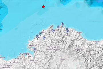 Poblaciones en donde se ha sentido el terremoto y su epicentro según mapa del IGN