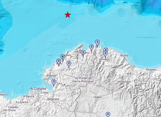 Terremoto se deja sentir bastante en Valdoviño y Ortigueira y más localidades de Ortegal, A Mariña y Lugo